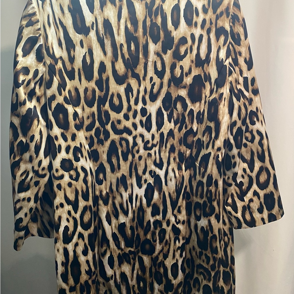 Chico's Brown Tan and Black Leopard-Print Open Front Jacket Size 1 - Picture 5 of 8